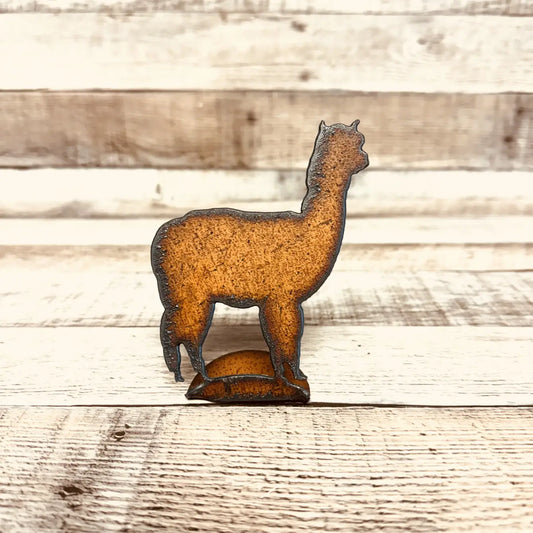 Alpaca Rustic Metal Garden Doodad Figurine Farm Gift