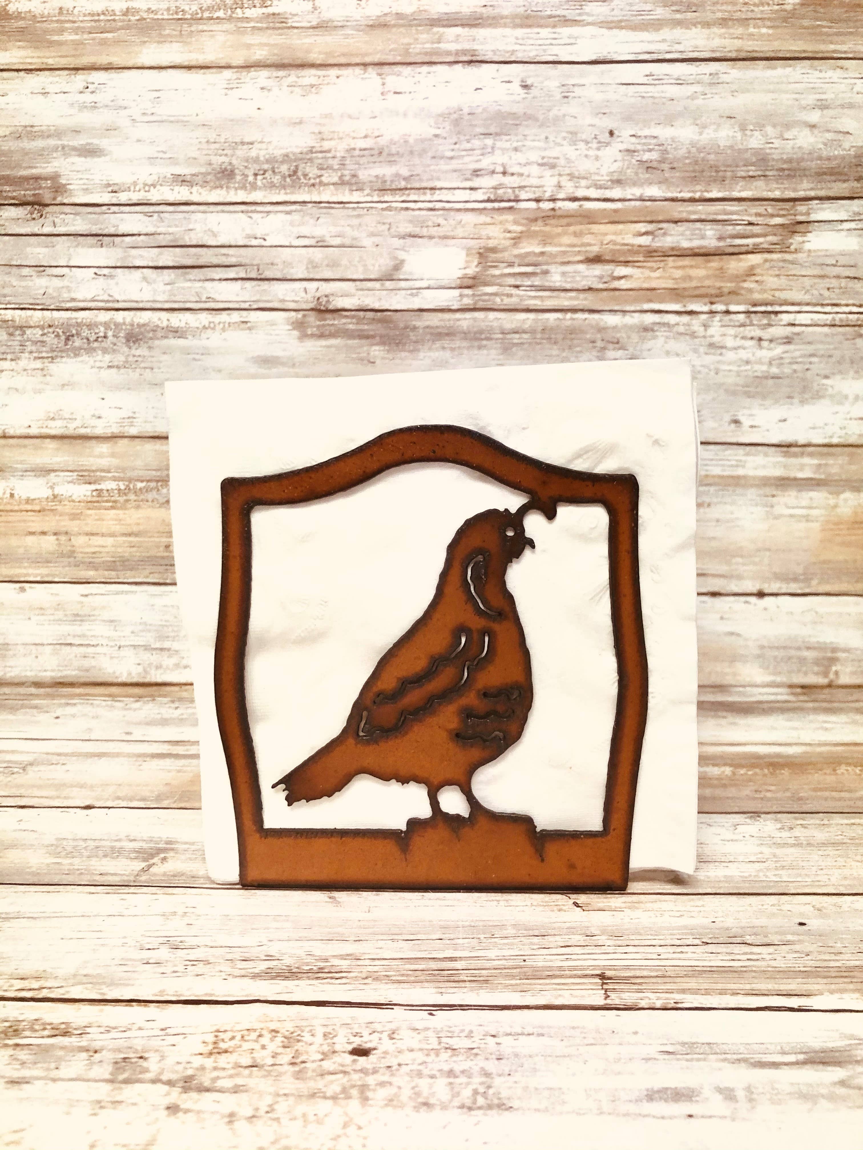 Quail Southwestern Rustic Napkin Holder Universal Ironworks Inc