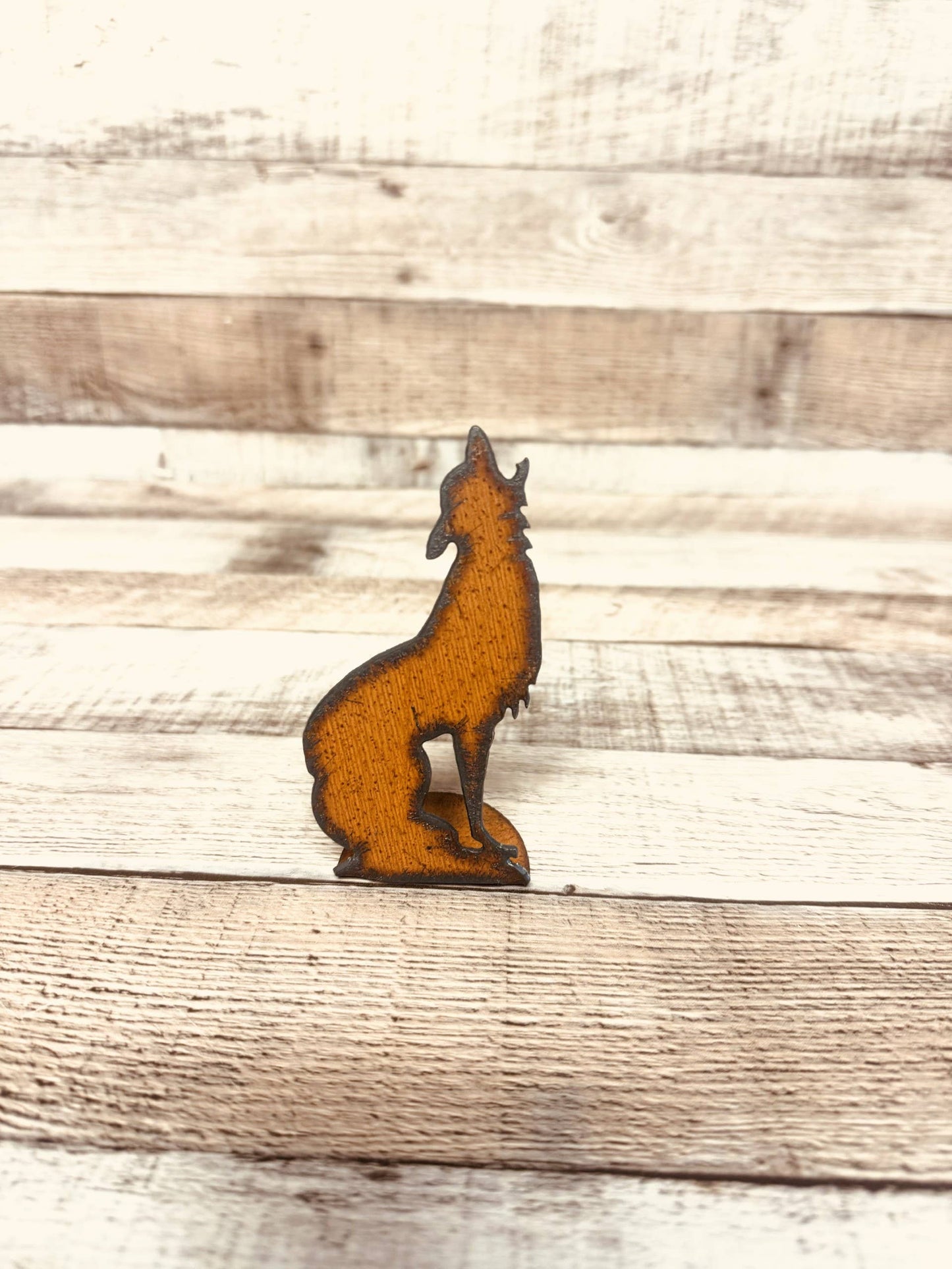 Coyote Add On Rustic Metal Tabletop Southwest Decor