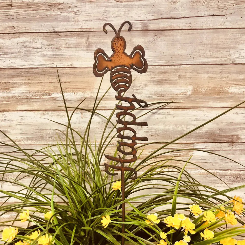 Bee Happy Bumble Bee Garden Stake