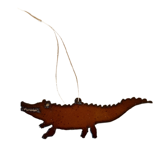 Alligator Rustic Metal Ornament