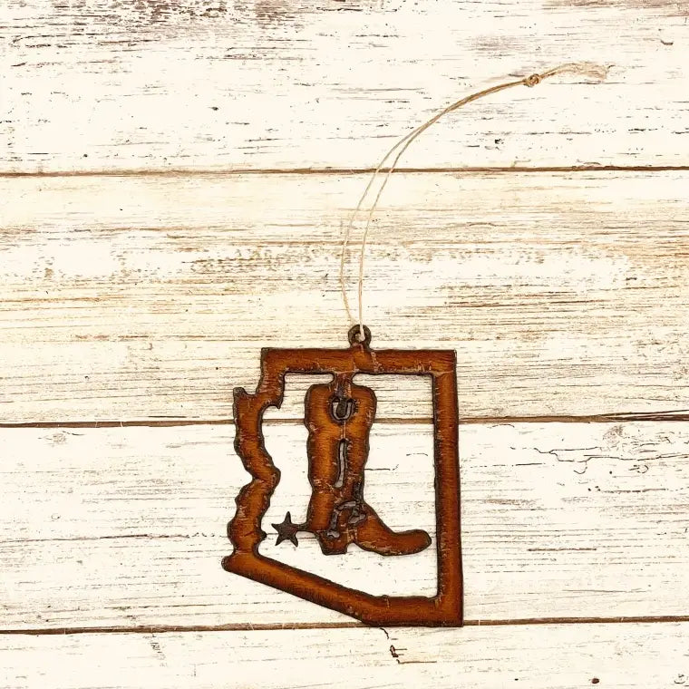 Arizona Outline Ornament with Boot