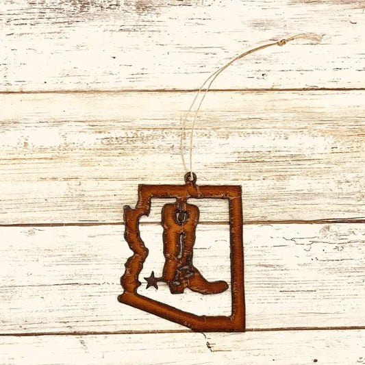 Arizona Outline Ornament with Boot