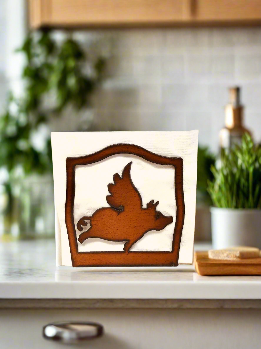 Flying Pig Whimsical Napkin Holder