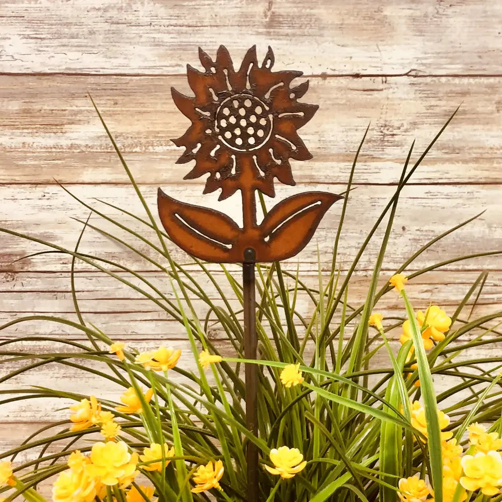 Sunflower with Stem Flower Garden Plant Stake