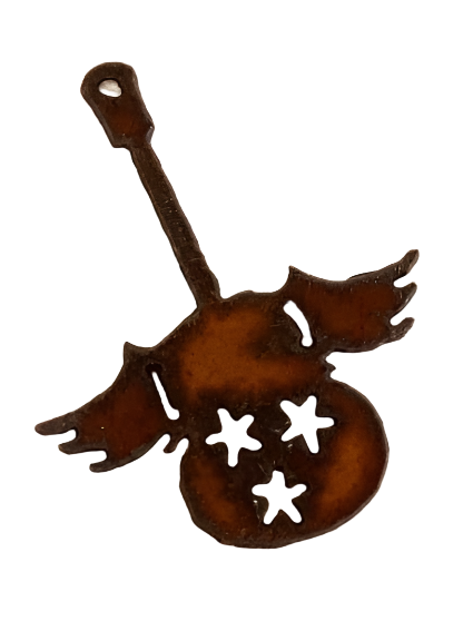 Winged Guitar with Tennessee Tri Stars Cut Out Nasville Charm