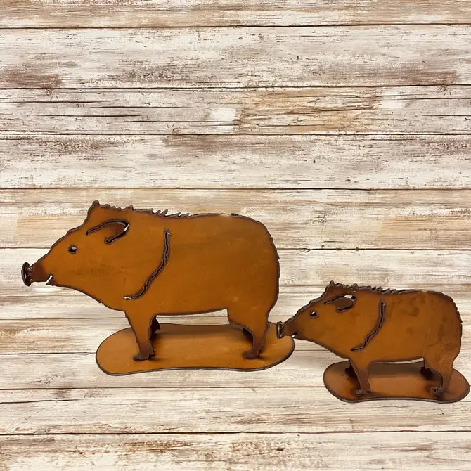 Javelina Mom & Baby Garden Art Sculpture Set