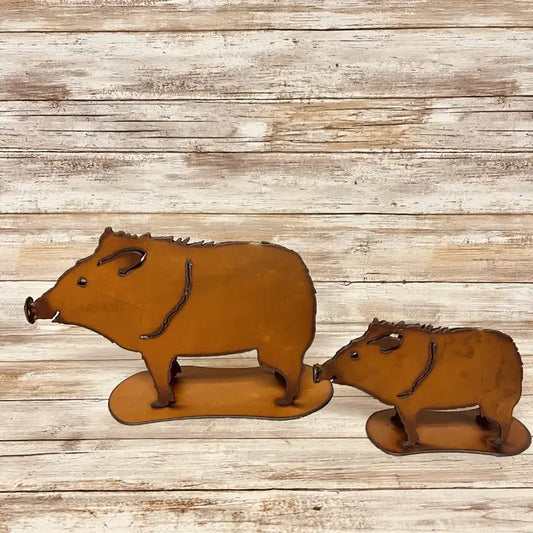 Javelina Mom & Baby Garden Art Sculpture Set