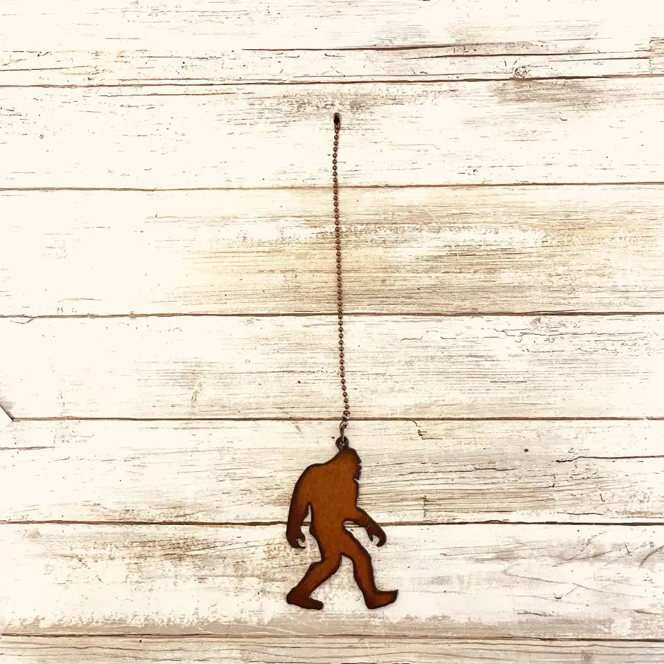 Bigfoot Yeti Sasquatch Fan Pull Rustic Metal Home Decor