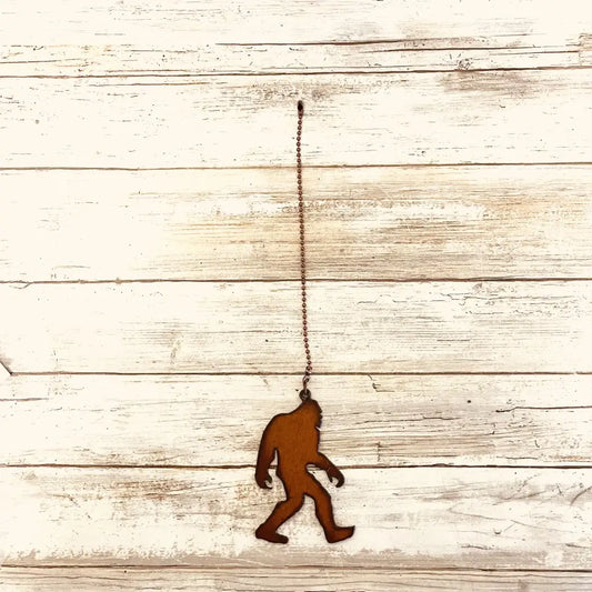 Bigfoot Yeti Sasquatch Fan Pull Rustic Metal Home Decor