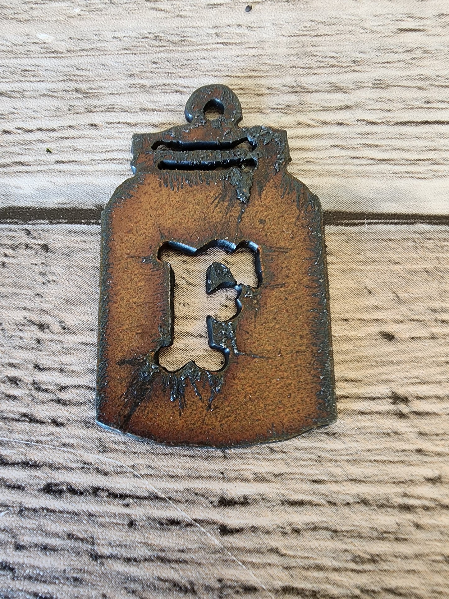 "Mason Jar Letters" font Initial Charm