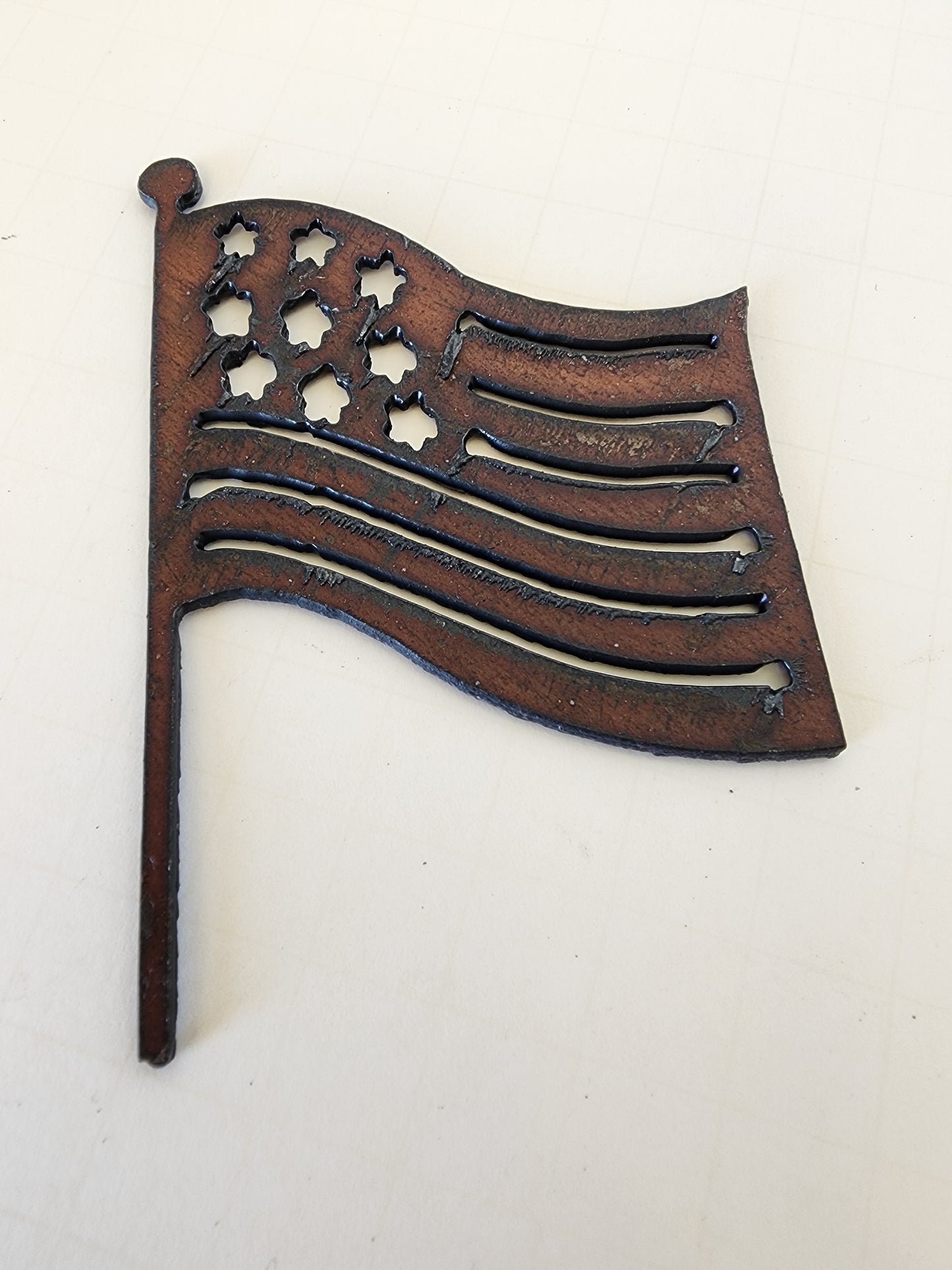 American Flag Magnet Rustic Metal