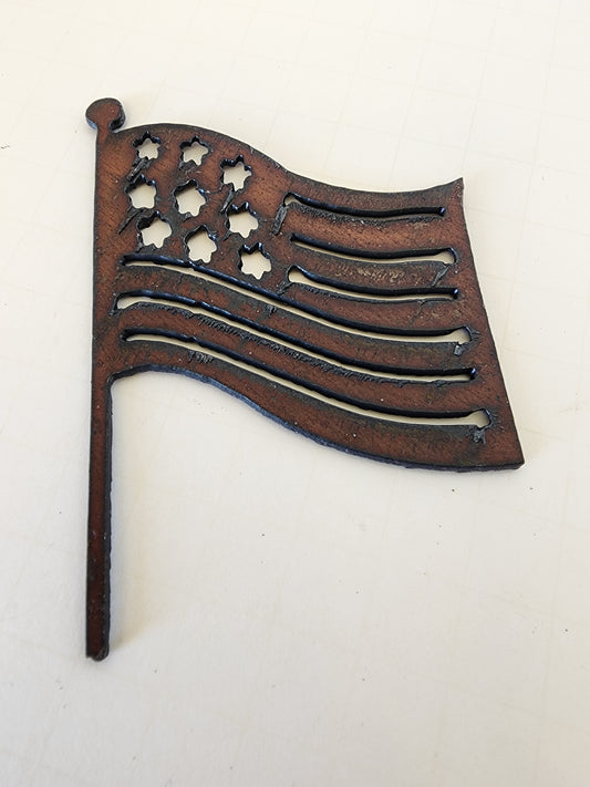 American Flag Magnet Rustic Metal