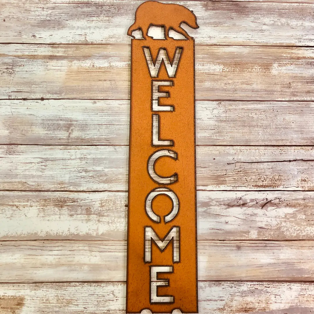 Black Bear Lodge Vertical Welcome Sign