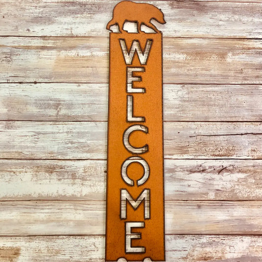Black Bear Lodge Vertical Welcome Sign