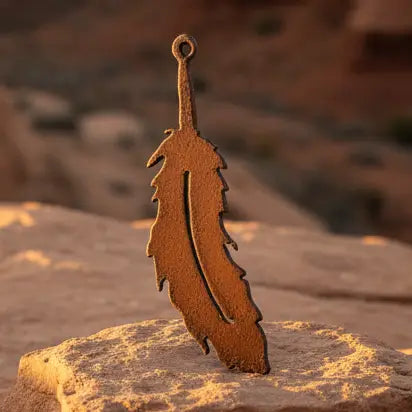 Single Feather Native Rustic Ornament