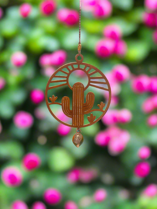 Cactus Bell Rustic Arizona Sunshine Garden Chime Saguaro