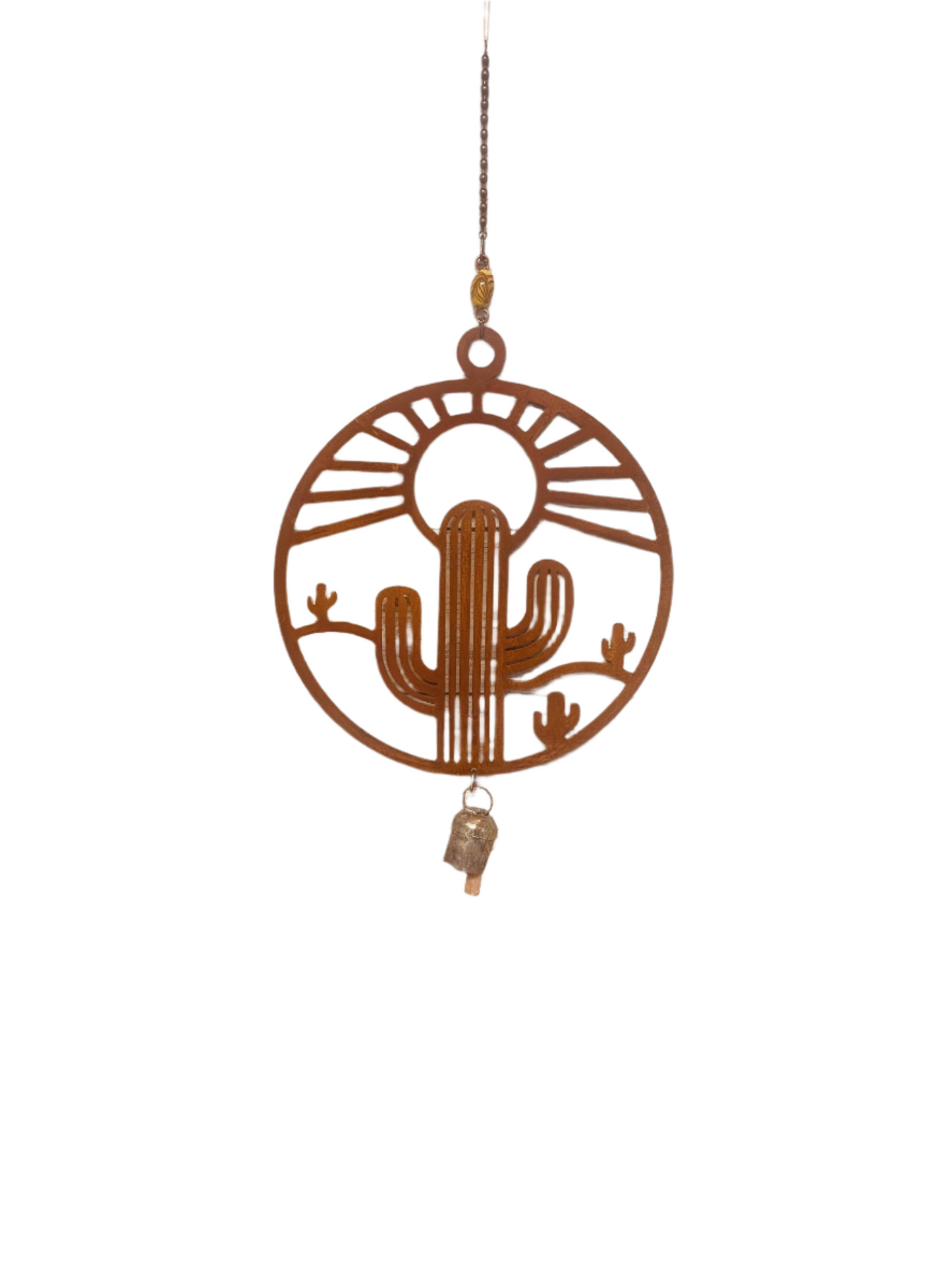 Cactus Bell Rustic Arizona Sunshine Garden Chime Saguaro