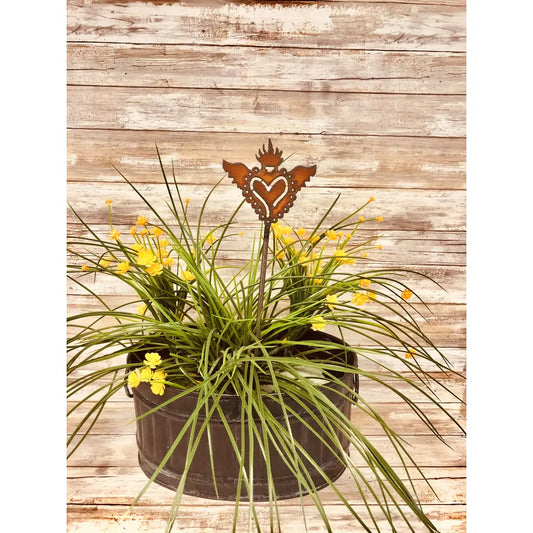 Milagro Heart with Wings Plant Stake