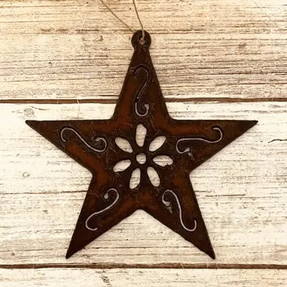 Star GARDEN FRIEND Filigree Western Rustic Metal Ornament