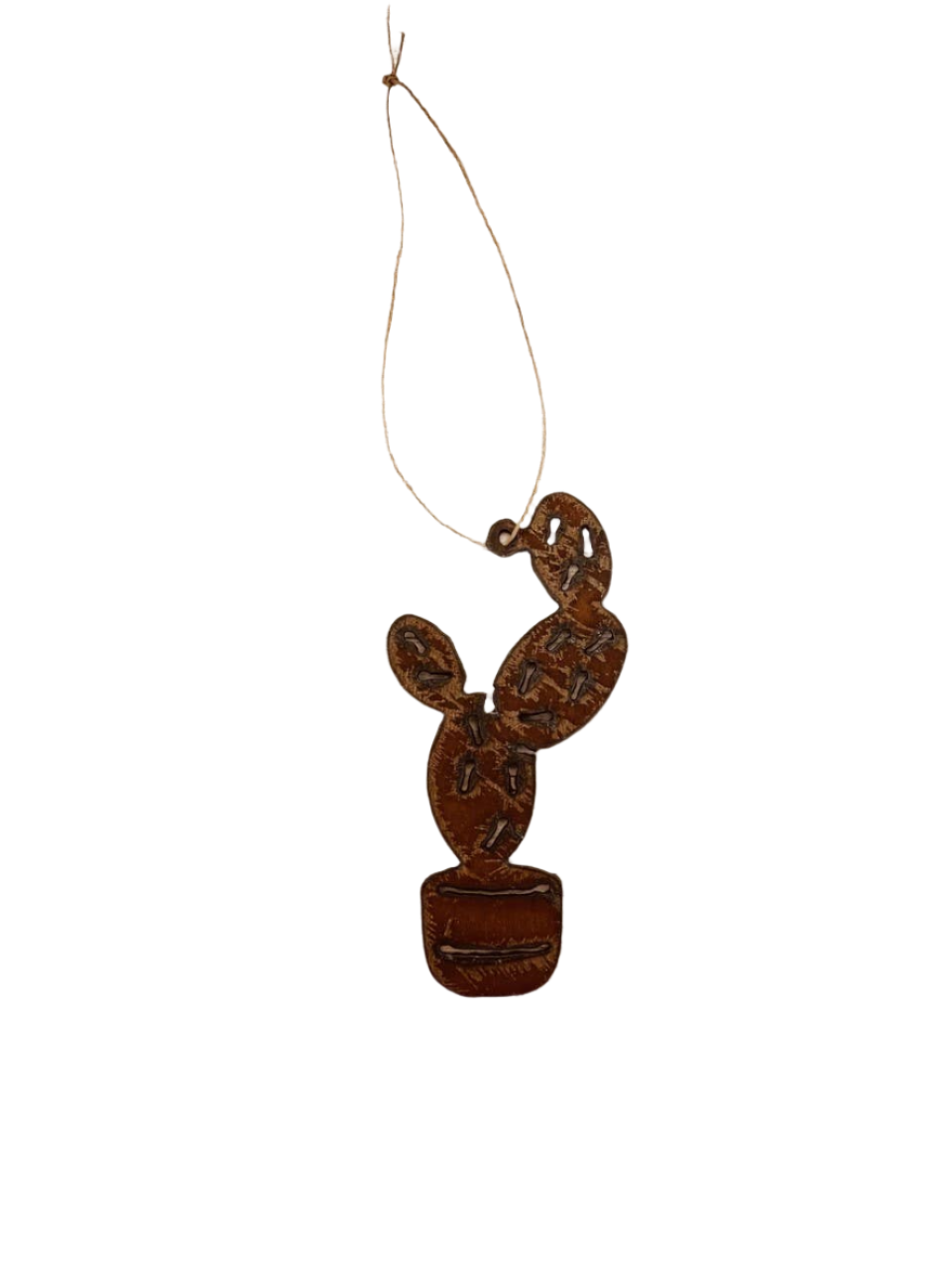 Potted Prickly Pear Cactus Desert Ornament