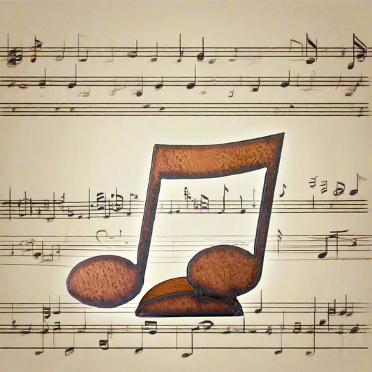 Music Notes Doodad Rustic Metal Standing Figurine Table Top