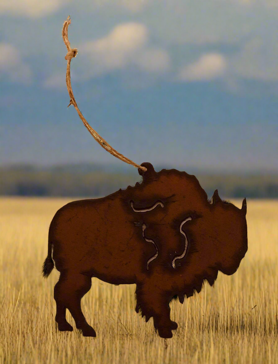 Buffalo  Lodge Bison Rustic Ornament