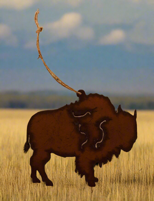 Buffalo  Lodge Bison Rustic Ornament