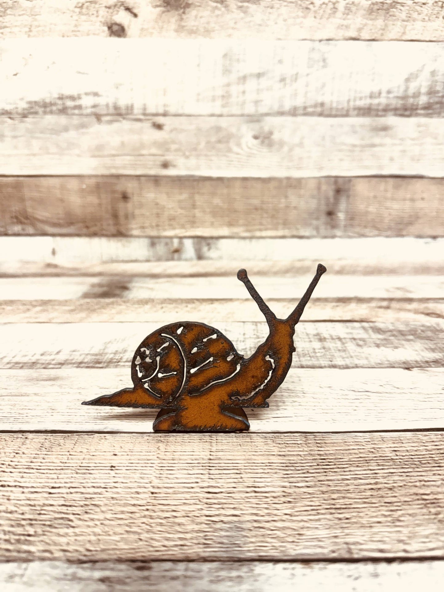 Snail Slug Rustic Metal Garden Doodad Standing Figurine