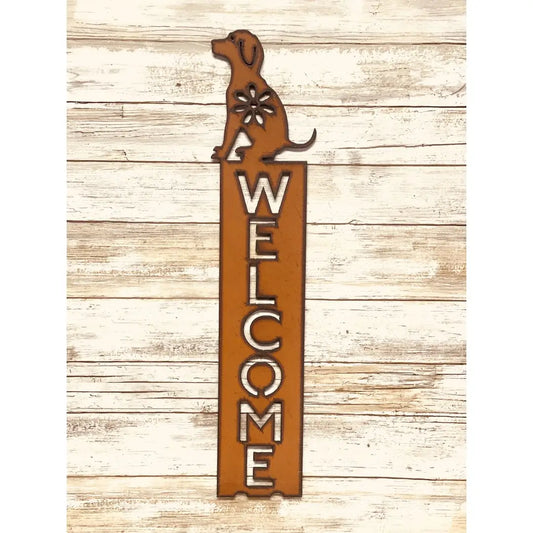 Dog GARDEN FRIEND Vertical Welcome Sign Pet Sign
