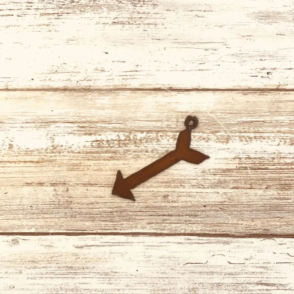 Arrow Straight Rustic Metal Pendant Charm