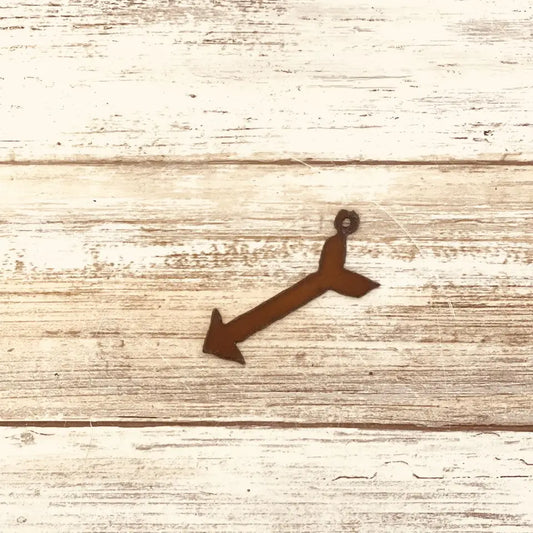 Arrow Straight Rustic Metal Pendant Charm