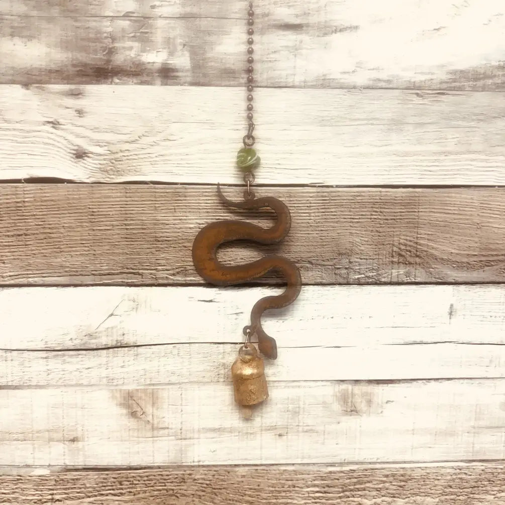 Snake Rustic Metal Garden Bell Charm Desert Gift