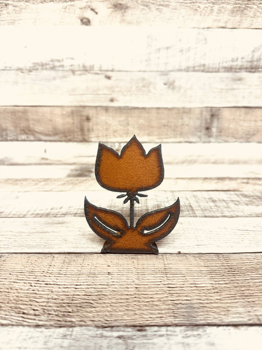 Flower Bristol Rustic Metal Standing Doodad Figurine Garden
