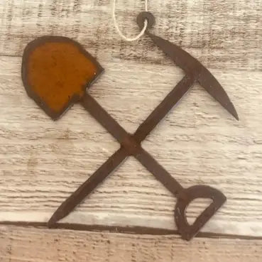 Gold Miner's Shovel & Pick Axe Ornament