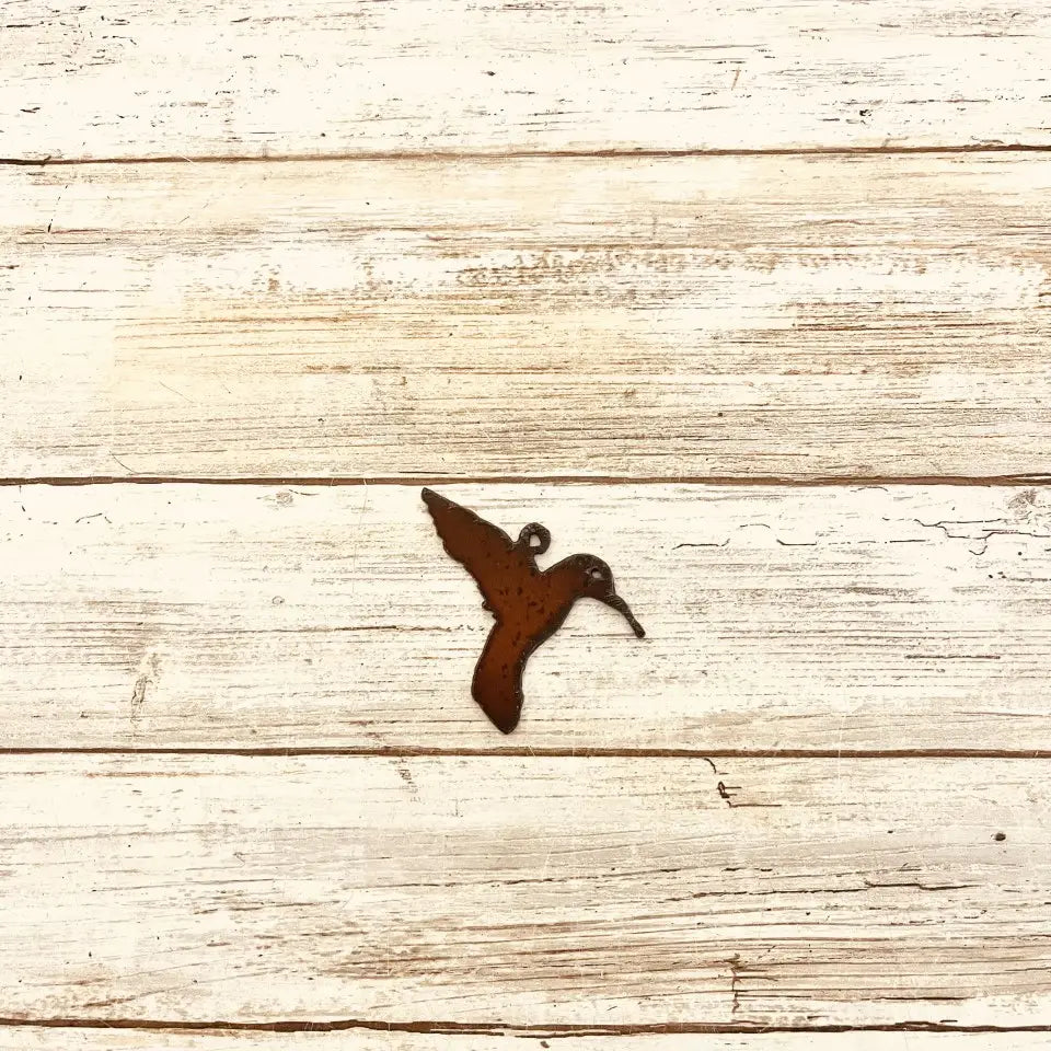 Hummingbird Charm Pendant Rustic Metal Gift