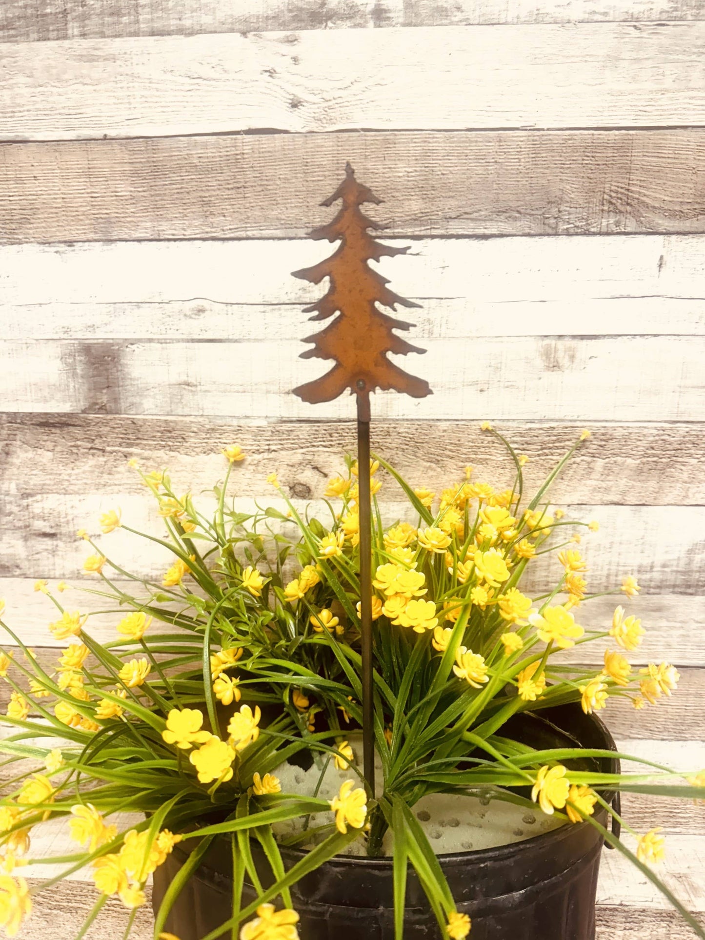 Emporium Pine Tree Rustic Metal Garden Plant Stake