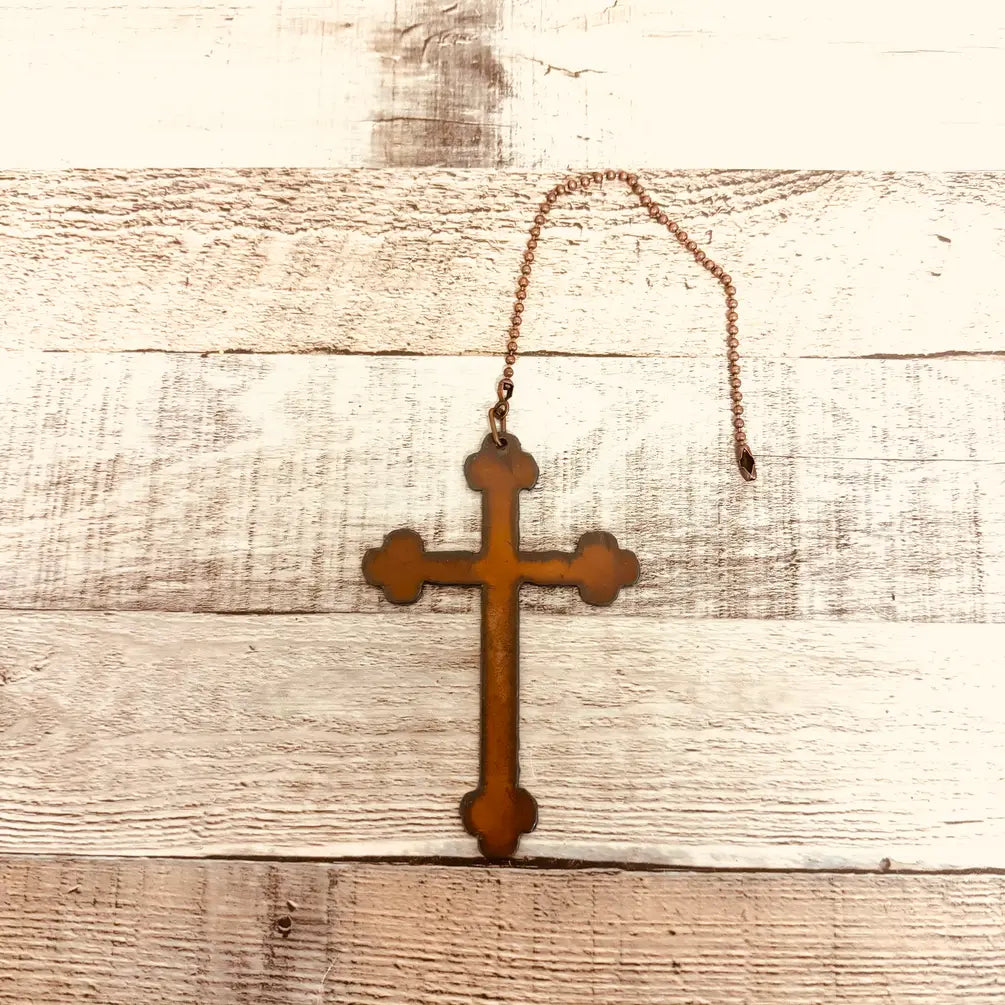 Vintage Cross Rustic Ceiling Fan Pull