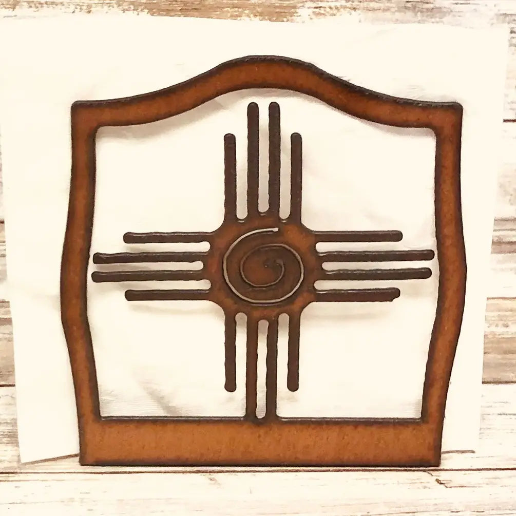 Zia with Swirl New Mexico Napkin Holder