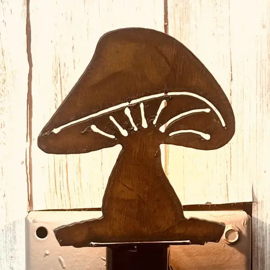 Mushroom #1 Rustic Metal Night Light Garden Fungi Gift