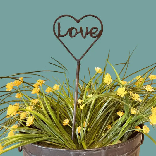 Heart Outline with Love Garden Valentine Plant Stake