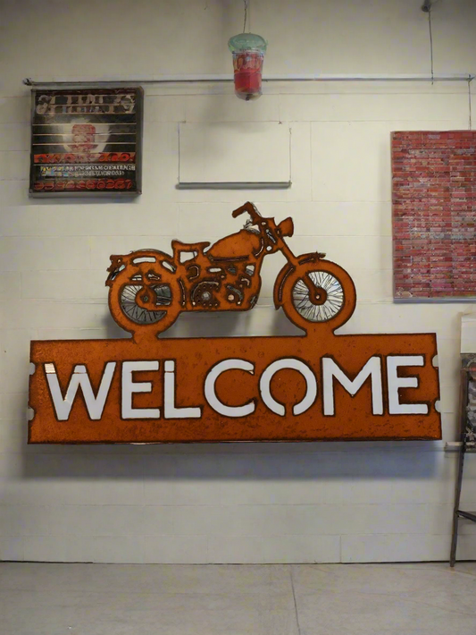 Vintage Motorcycle Sturgis Horizontal Welcome Sign