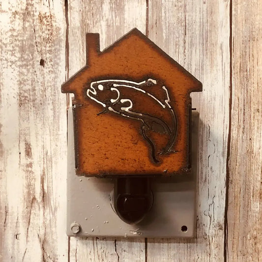 Trout Fisherman's Cabin Lodge Classic Nightlight