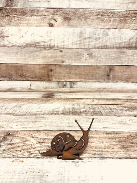Snail Add On Rustic Metal Tabletop Figurine Garden Gift