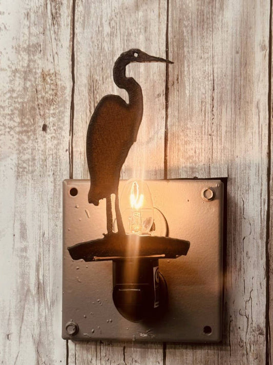 Crane Nautical Beach Rustic Metal Image Night light