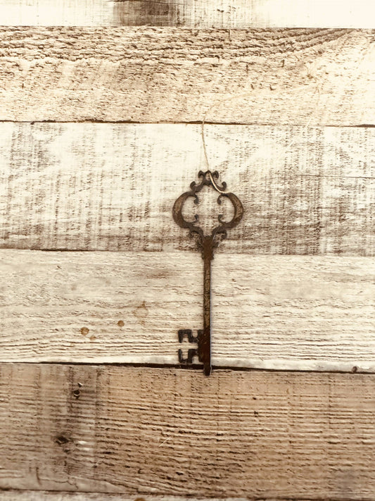 Key Vintage Inspired Rusty Metal Key Made In USA Ornament