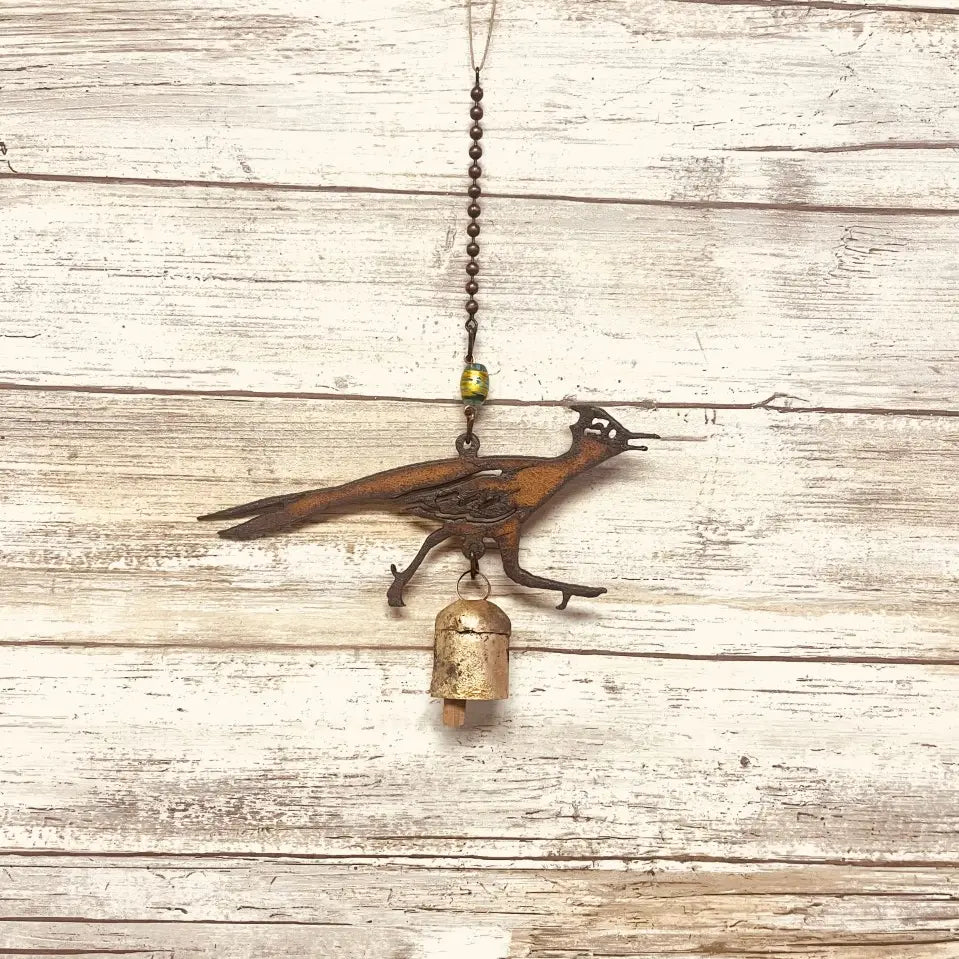 Roadrunner Running Southwest Desert Rustic Metal Nana Bell