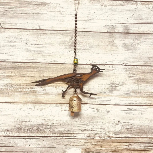 Roadrunner Running Southwest Desert Rustic Metal Nana Bell