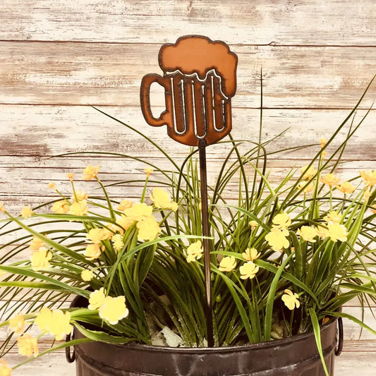Beer Mug Garden Plant Stake
