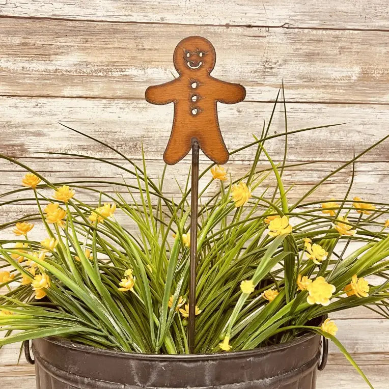 Gingerbread Man Garden Plant Stake